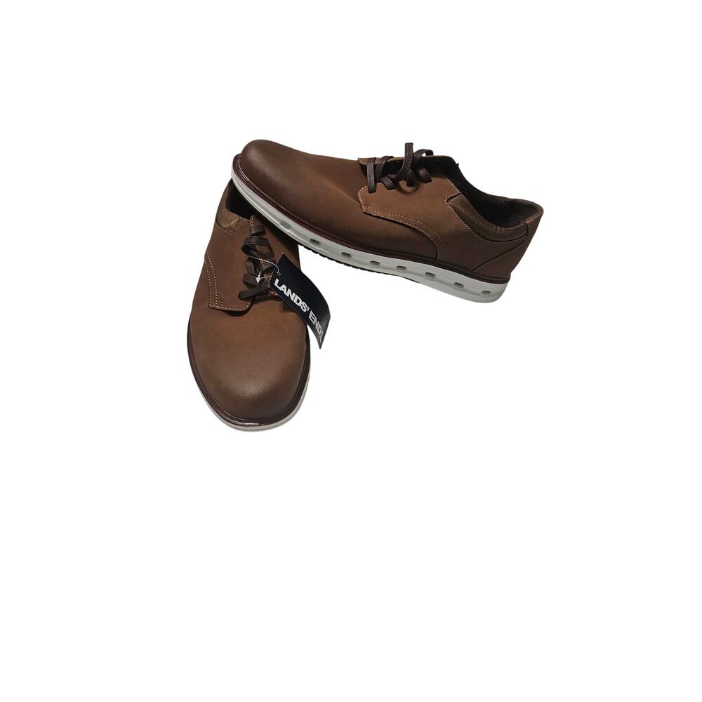 Lands End Sport Clifford Oxford Sneaker Nubuck Tan Size 13